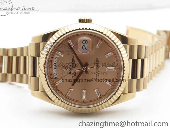 Good Copy Rolex Watches RG Popular RG Bracelet T on New 228239 BP Dial 2834 Markers Version 40mm RG Day-Date President Dial 904 A Crystal 0111